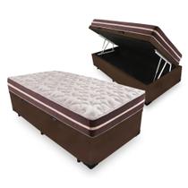 Cama Box Baú Solteiro + Colchão de Molas - Anjos - Classic Superlastic 88x188x64cm