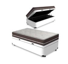 Cama Box Baú Solteiro Colchão de Molas DAngelis Classic Superlastic 88x188x64cm