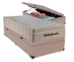 Cama Box Baú Solteiro + Colchão de Molas Ensacadas Airtech Springpocket 88X188X70