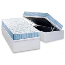 Cama Box Baú Solteiro: Colchão Espuma Anjos D20 Querubim + Base CRC Courano White(88x188) Cama Box Baú Solteiro: Colchão Espuma Anjos D20 Querubim + Base CRC Courano White(88x188)