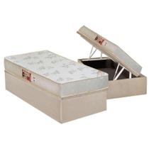 Cama Box Baú Solteiro: Colchão Espuma Castor D33 Sleep Max Relax + Base CRC Suede Clean(88x188) Cama Box Baú Solteiro: Colchão Espuma Castor D33 Sleep Max Relax + Base CRC Suede Clean(88x188)