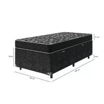 Cama Box Baú Solteiro + Colchão Espuma D20 - 56x88x188cm - Suede Preto