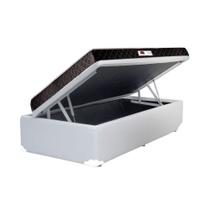 Cama Box Baú Solteiro Colchão Espuma D33 + Box Sintético Branco Serra Negra 56x88x188 Cama Box Baú Solteiro Colchão Espuma D33 + Box Sintético Branco Serra Negra 56x88x188
