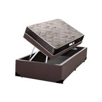 Cama Box Baú Solteiro Colchão Espuma D33 + Box Sintético Marrom Serra Negra 62x88x188 Cama Box Baú Solteiro Colchão Espuma D33 + Box Sintético Marrom Serra Negra 62x88x188