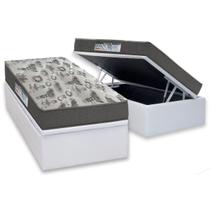Cama Box Baú Solteiro: Colchão Espuma D33 Ortobom / EP ISO 100 Ultra Firme + Base CRC Courano White(88x188) Cama Box Baú Solteiro: Colchão Espuma D33 Ortobom / EP ISO 100 Ultra Firme + Base CRC Courano White(88x188)