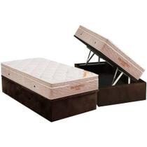 Cama Box Baú Solteiro: Colchão Espuma D33 Ortobom Viscoelástico Apollo Viscomemory + Base CRC Suede Brown(88x188) Cama Box Baú Solteiro: Colchão Espuma D33 Ortobom Viscoelástico Apollo Viscomemory + Base CRC Suede Brown(88x188)