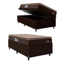 Cama Box Baú Solteiro Colchão Espuma D33 Pillow Top Millenium 88x188x60cm Marrom Hellen Cama Box Baú Solteiro Colchão Espuma D33 Pillow Top Millenium 88x188x60cm Marrom Hellen
