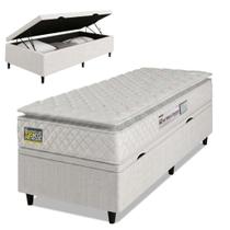 Cama Box Baú Solteiro Colchão Espuma D33 Pillow Top New Millenium 88x188x60cm Branco Hellen Cama Box Baú Solteiro Colchão Espuma D33 Pillow Top New Millenium 88x188x60cm Branco Hellen