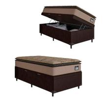 Cama Box Baú Solteiro Colchão Espuma D33 Pillow Top Van Gogh 88x188x64cm Marrom Cama Box Baú Solteiro Colchão Espuma D33 Pillow Top Van Gogh 88x188x64cm Marrom