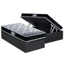 Cama Box Baú Solteiro: Colchão Espuma D33 Probel /EP Firmepedic ProDormir Advanced Tech1500 Double Face + Base CRC Suede Gray(88x188)