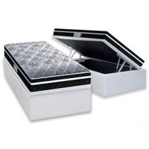 Cama Box Baú Solteiro: Colchão Espuma D33 Probel /EP ProDormir Advanced Tech1500 Plus + Base CRC Courano White(88x188)