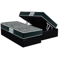 Cama Box Baú Solteiro: Colchão Espuma D33 Probel ProDormir Advanced Mega Resistente + Base CRC Suede Black(88x188) Cama Box Baú Solteiro: Colchão Espuma D33 Probel ProDormir Advanced Mega Resistente + Base CRC Suede Black(88x188)