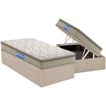 Cama Box Baú Solteiro: Colchão Espuma D45 Probel Guarda Costas Pillow Top + Base CRC Suede Clean(88x188) Cama Box Baú Solteiro: Colchão Espuma D45 Probel Guarda Costas Pillow Top + Base CRC Suede Clean(88x188)