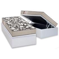 Cama Box Baú Solteiro: Colchão Espuma Ortobom D26 Physical Ultra Resistente + Base CRC Courano White(88x188) Cama Box Baú Solteiro: Colchão Espuma Ortobom D26 Physical Ultra Resistente + Base CRC Courano White(88x188)