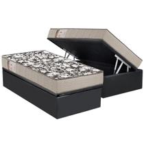 Cama Box Baú Solteiro: Colchão Espuma Ortobom D26 Physical Ultra Resistente + Base CRC Suede Gray(88x188) Cama Box Baú Solteiro: Colchão Espuma Ortobom D26 Physical Ultra Resistente + Base CRC Suede Gray(88x188)