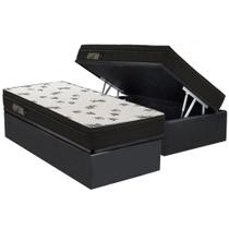 Cama Box Baú Solteiro: Colchão Espuma Ortobom D45 Light + Base CRC Suede Gray(88x188) Cama Box Baú Solteiro: Colchão Espuma Ortobom D45 Light + Base CRC Suede Gray(88x188)