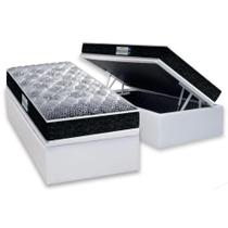 Cama Box Baú Solteiro: Colchão Espuma Probel D33/EP Firmepedic ProDormir Advanced Tech1500 Double Face + Base CRC Courano White(88x188)