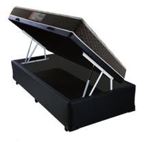 Cama Box Baú Solteiro Colchão Mola Bonnel Acolchões + Box Sintético 69x88x188