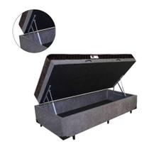 Cama Box Baú Solteiro Colchão Mola Ensacada Belos Sonhos + Box Sintético 61x88x188