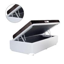 Cama Box Baú Solteiro Colchão Mola Ensacada Belos Sonhos + Box Sintético 61x88x188 Cama Box Baú Solteiro Colchão Mola Ensacada Belos Sonhos + Box Sintético 61x88x188