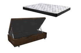 Cama Box Baú Solteiro Colchão Mola Ensacada NK Camas + Box Suede 61x88x188 Cama Box Baú Solteiro Colchão Mola Ensacada NK Camas + Box Suede 61x88x188