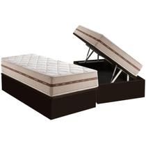 Cama Box Baú Solteiro: Colchão Molas Anjos MasterPocket Ensacadas Classic + Base CRC Suede Brown(88x188) Cama Box Baú Solteiro: Colchão Molas Anjos MasterPocket Ensacadas Classic + Base CRC Suede Brown(88x188)