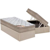 Cama Box Baú Solteiro: Colchão Molas Bonnel Castor Revolution + Base CRC Suede Clean(88x188) Cama Box Baú Solteiro: Colchão Molas Bonnel Castor Revolution + Base CRC Suede Clean(88x188)