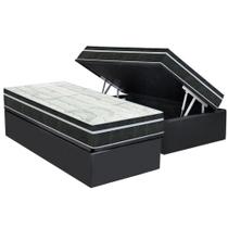 Cama Box Baú Solteiro: Colchão Molas Bonnel Orthoflex Venezia + Base CRC Suede Gray(88x188) Cama Box Baú Solteiro: Colchão Molas Bonnel Orthoflex Venezia + Base CRC Suede Gray(88x188)