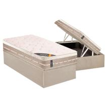 Cama Box Baú Solteiro: Colchão Molas Castor Bonnel Premium Tecnopedic + Base CRC Suede Clean(88x188) Cama Box Baú Solteiro: Colchão Molas Castor Bonnel Premium Tecnopedic + Base CRC Suede Clean(88x188)