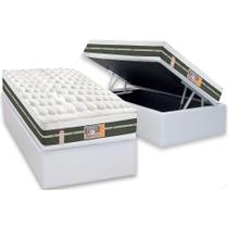 Cama Box Baú Solteiro: Colchão Molas Castor Bonnel Silver Star Air + Base CRC Courano White(88x188) Cama Box Baú Solteiro: Colchão Molas Castor Bonnel Silver Star Air + Base CRC Courano White(88x188)
