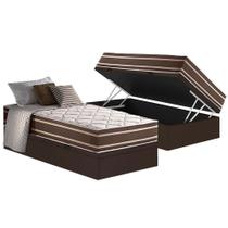 Cama Box Baú Solteiro: Colchão Molas Ensacadas D Angelis Anjos Superlastic Duo Sono + Base CRC Courano Brown (88x188) Cama Box Baú Solteiro: Colchão Molas Ensacadas D Angelis Anjos Superlastic Duo Sono + Base CRC Courano Brown (88x188)