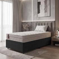 Cama Box Baú Solteiro + Colchão Molas Ensacadas D26 - Nero Master (88x188x60) - Hellen Cama Box Baú Solteiro + Colchão Molas Ensacadas D26 - Nero Master (88x188x60) - Hellen