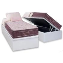 Cama Box Baú Solteiro: Colchão Molas Ensacadas Kappesberg MasterPocket Inverno Verão + Base CRC Courano White(88x188)