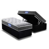 Cama Box Baú Solteiro: Colchão Molas Ensacadas Probel D23 Guarda Costas Super Resistente + Base CRC Suede Black (88x188) Cama Box Baú Solteiro: Colchão Molas Ensacadas Probel D23 Guarda Costas Super Resistente + Base CRC Suede Black (88x188)