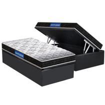 Cama Box Baú Solteiro: Colchão Molas Ensacadas Probel D23 Guarda Costas Super Resistente + Base CRC Suede Gray (88x188)