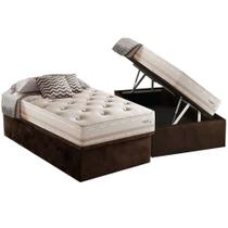 Cama Box Baú Solteiro: Colchão Molas MasterPocket Ensacadas Herval Maxspring Scotland + Base CRC Suede Brown (88x188) Cama Box Baú Solteiro: Colchão Molas MasterPocket Ensacadas Herval Maxspring Scotland + Base CRC Suede Brown (88x188)