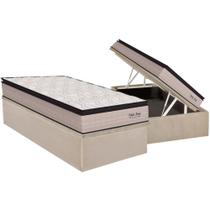 Cama Box Baú Solteiro: Colchão Molas MasterPocket Ensacadas Orthoflex Memory HP + Base CRC Suede Clean (88x188)