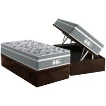 Cama Box Baú Solteiro: Colchão Molas MasterPocket Ensacadas Probel ProDormir Evolution + Base CRC Suede Brown(88x188) Cama Box Baú Solteiro: Colchão Molas MasterPocket Ensacadas Probel ProDormir Evolution + Base CRC Suede Brown(88x188)