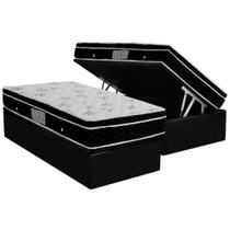 Cama Box Baú Solteiro: Colchão Molas Ortobom Nanolastic Physical Spring + Base CRC Courano Black(88x188) Cama Box Baú Solteiro: Colchão Molas Ortobom Nanolastic Physical Spring + Base CRC Courano Black(88x188)