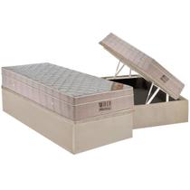 Cama Box Baú Solteiro: Colchão Molas Ortobom SuperPocket Fort Airtech Spring + Base CRC Suede Clean(88x188) Cama Box Baú Solteiro: Colchão Molas Ortobom SuperPocket Fort Airtech Spring + Base CRC Suede Clean(88x188)