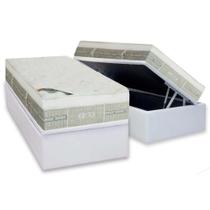 Cama Box Baú Solteiro: Colchão Molas Pocket Ensacadas Castor Eurotop Summer e Winter + Base CTC Courano White (88x188) Cama Box Baú Solteiro: Colchão Molas Pocket Ensacadas Castor Eurotop Summer e Winter + Base CTC Courano White (88x188)
