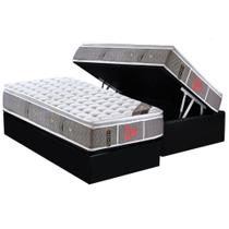 Cama Box Baú Solteiro: Colchão Molas Pocket Ensacadas Castor Light Stress Oxygen New One Face + Base CRC Courano Black(88x188) Cama Box Baú Solteiro: Colchão Molas Pocket Ensacadas Castor Light Stress Oxygen New One Face + Base CRC Courano Black(88x188)
