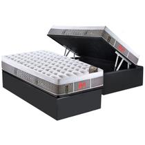 Cama Box Baú Solteiro: Colchão Molas Pocket Ensacadas Castor Light Stress Oxygen New Plush Visco + Base CRC Suede Gray(88x188) Cama Box Baú Solteiro: Colchão Molas Pocket Ensacadas Castor Light Stress Oxygen New Plush Visco + Base CRC Suede Gray(88x188)