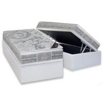 Cama Box Baú Solteiro: Colchão Molas Pocket Ensacadas Castor Super Luxo Látex SLX + Base CRC Suede Gray(88x188) Cama Box Baú Solteiro: Colchão Molas Pocket Ensacadas Castor Super Luxo Látex SLX + Base CRC Suede Gray(88x188)