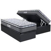 Cama Box Baú Solteiro: Colchão Ortopédico Herval D60 / AG65 Perpetual + Base CRC Suede Gray (88x188)