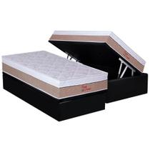 Cama Box Baú Solteiro: Colchão Ortopédico Orthoflex Foggia Premier + Base CRC Suede Black(88x188) Cama Box Baú Solteiro: Colchão Ortopédico Orthoflex Foggia Premier + Base CRC Suede Black(88x188)