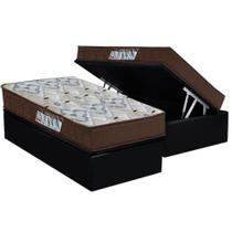 Cama Box Baú Solteiro: Colchão Ortopédico Ortobom D45 / EP ISO 150 Mega Firme + Base CRC Suede Black(88x188) Cama Box Baú Solteiro: Colchão Ortopédico Ortobom D45 / EP ISO 150 Mega Firme + Base CRC Suede Black(88x188)