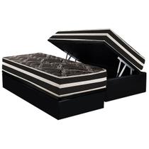 Cama Box Baú Solteiro: Colchão Ortopédico Paropas D28 AG80 Master Black Double Face + Base CRC Suede Black (88x188) Cama Box Baú Solteiro: Colchão Ortopédico Paropas D28 AG80 Master Black Double Face + Base CRC Suede Black (88x188)