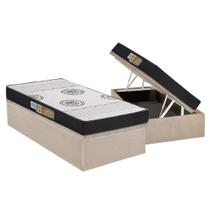 Cama Box Baú Solteiro: Colchão Ortopédico Polar D28 / EP Orthoface Class + Base CRC Suede Clean(88x188) Cama Box Baú Solteiro: Colchão Ortopédico Polar D28 / EP Orthoface Class + Base CRC Suede Clean(88x188)