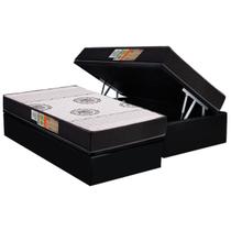 Cama Box Baú Solteiro: Colchão Ortopédico Polar D28 Orthoface Black + Base CRC Suede Black (88x188)
